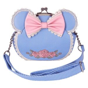 Loungefly Minnie Mouse Lace and Floral Kisslock Crossbody